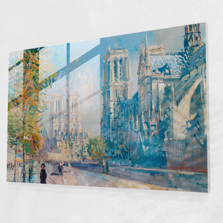 Claude Monet Glass Art - Rouen Cathedral In Sunlight - Claude Monet, Glass Print, Glass Wall Art, Glass Art