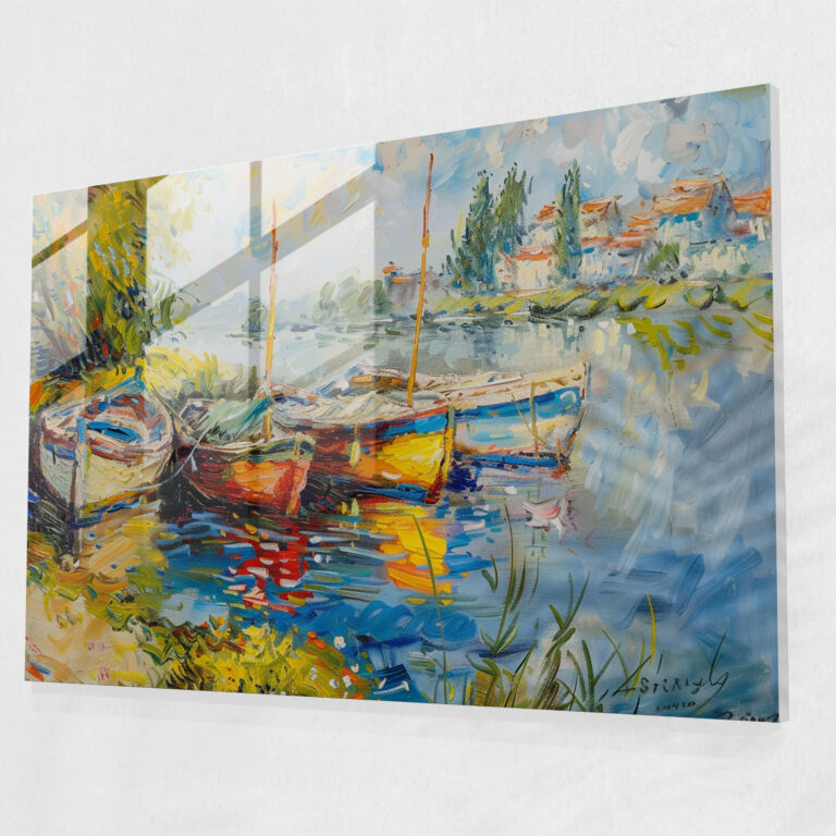 Claude Monet Glass Wall Art - Boats At Argenteuil - Claude Monet, Wall Decoration, Glass Print, Modern Art