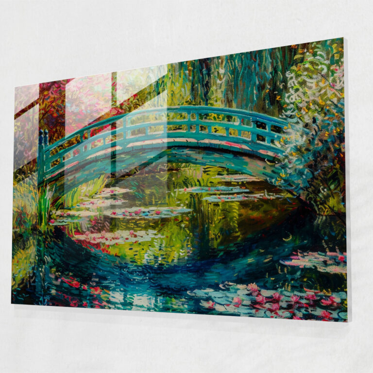 Claude Monet Home Decoration - Japanese Bridge Over A Pond - Claude Monet, Home Decoration, Glass Print, Claude Monet