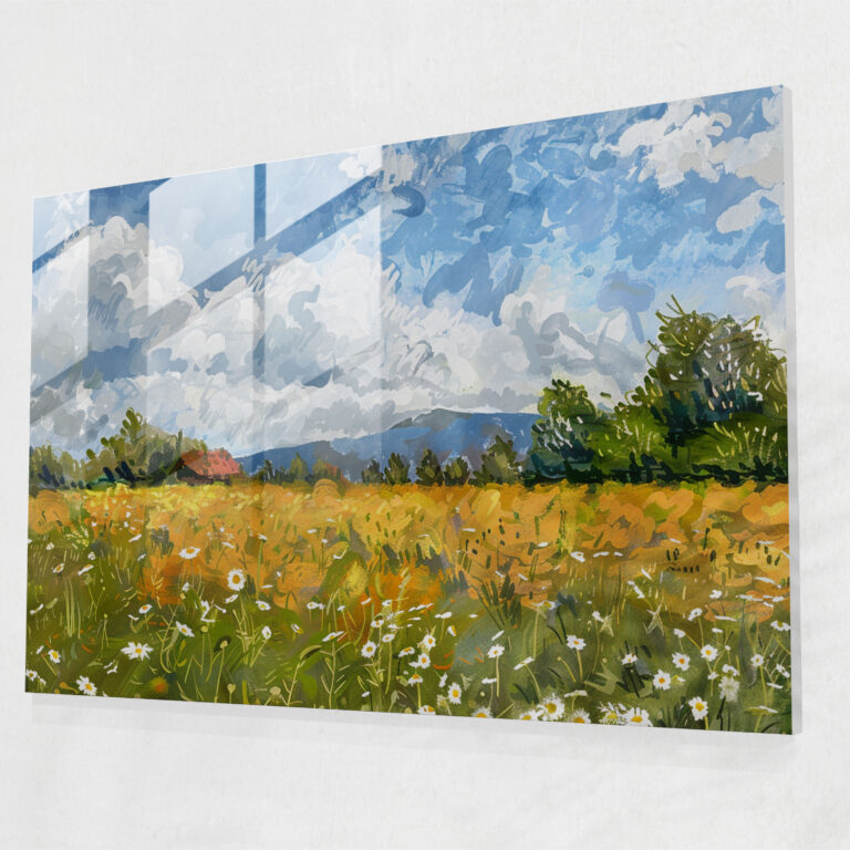Blooming Fields Glass Wall Art - Claude Monet, Glass Wall Art, Home Decoration, Modern Art