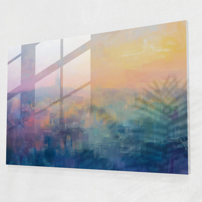 Pastel Cityscape Glass Print - Claude Monet, Modern Art, Glass Wall Art, Wall Decoration