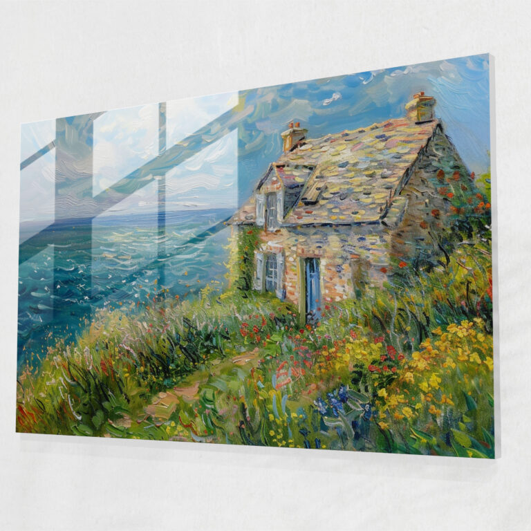 Seaside Cottage Glass Wall Art - Claude Monet, Glass Print, Glass Art, Modern Art
