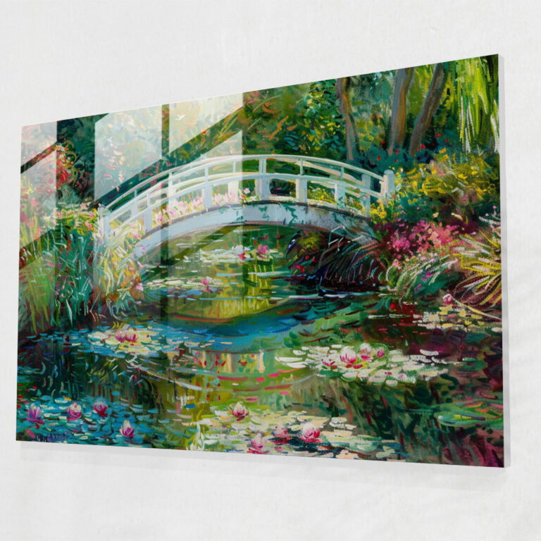 Garden Bridge Glass Wall Art - Claude Monet, Wall Decoration, Glass Wall Art, Home Decoration