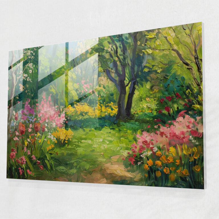 Claude Monet Springtime Garden Glass Print - Claude Monet, Wall Decoration, Springtime Garden, Glass Art