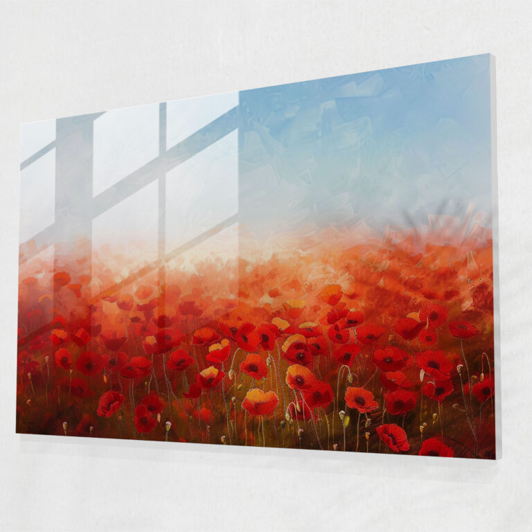 Claude Monet Poppy Field Glass Print - Claude Monet, Wall Decoration, Glass Wall Art, Glass Print