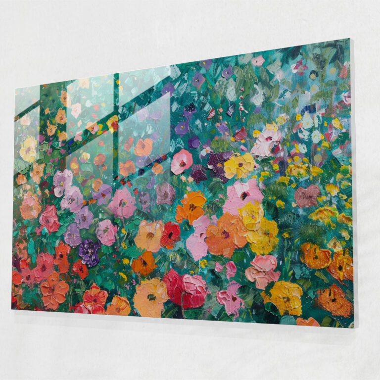 Claude Monet Flower Garden Glass Print - Claude Monet, Home Decoration, Flower Garden, Claude Monet