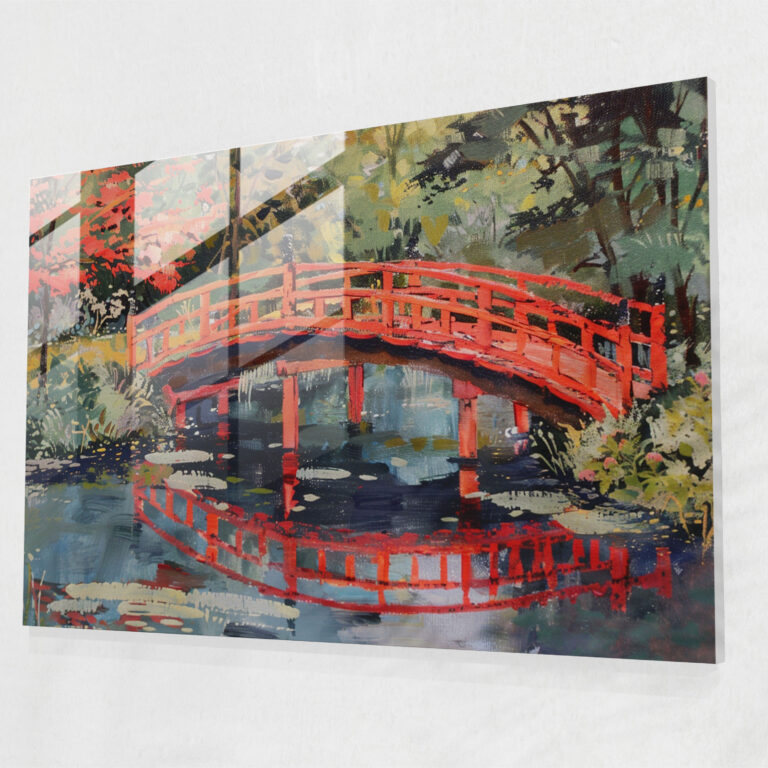 Claude Monet Japanese Bridge Glass Wall Art - Claude Monet, Glass Wall Art, Claude Monet, Home Decoration