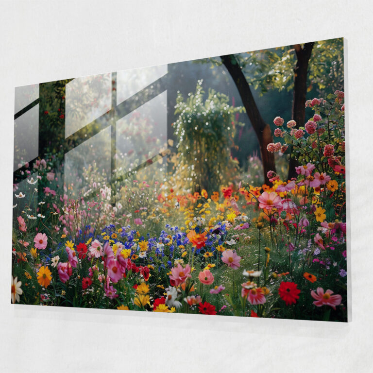 Claude Monet Glass Print - Blossoming Flower Garden Wall Decoration - Claude Monet, Home Decoration, Glass Wall Art, Glass Art
