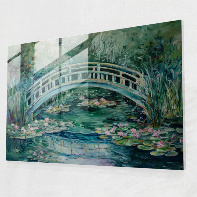 Claude Monet Glass Print - Japanese Bridge And Water Lilies Home Decoration - Claude Monet, Glass Print, Home Decoration, Wall Decoration