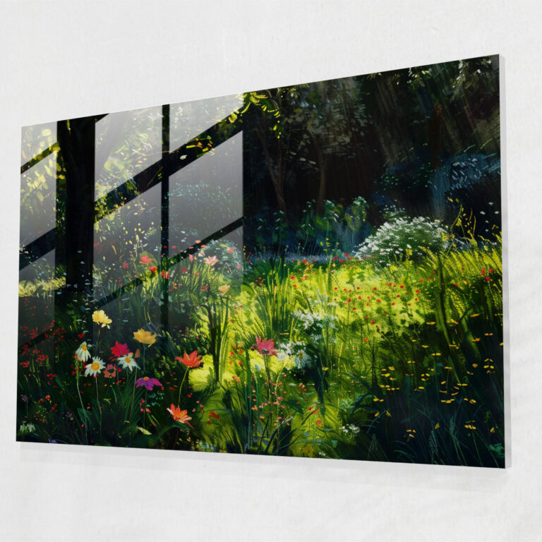 Claude Monet Glass Print - Sunlit Garden Flowers Modern Art - Claude Monet, Home Decoration, Modern Art, Glass Art