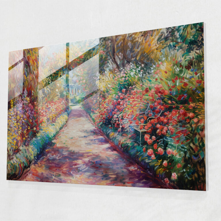 Claude Monet Artist's Garden Glass Wall Decoration - Claude Monet, Glass Print, Glass Wall Art, Modern Art