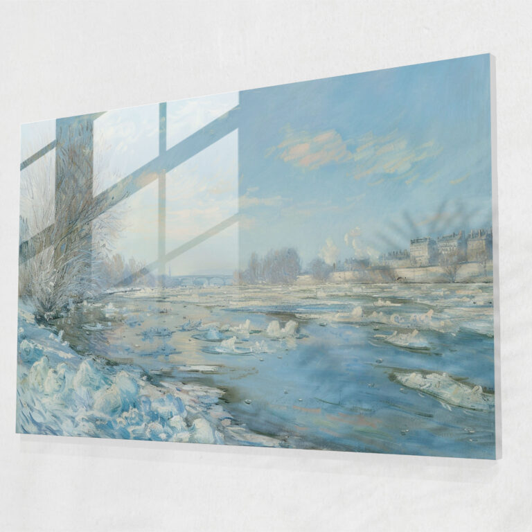 Claude Monet Floating Ice Glass Wall Decoration - Claude Monet, Wall Decoration, Claude Monet, Glass Wall Art