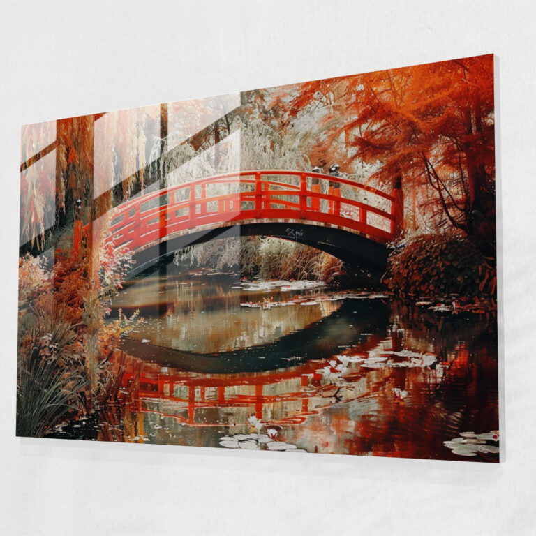 Claude Monet Japanese Footbridge Glass Art - Claude Monet, Home Decoration, Glass Art, Modern Art