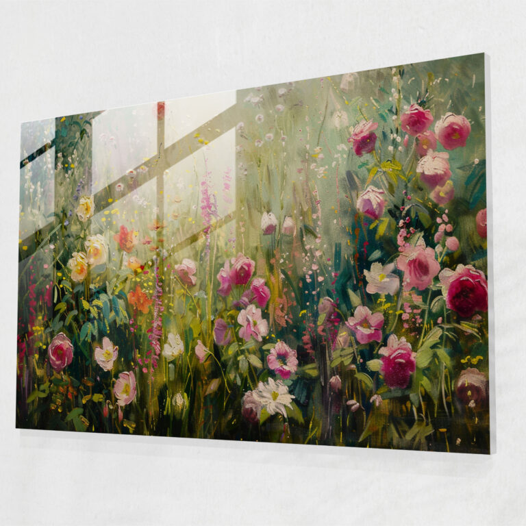 Claude Monet Glass Wall Art Impressionist Garden - Claude Monet, Claude Monet, Home Decoration, Glass Art