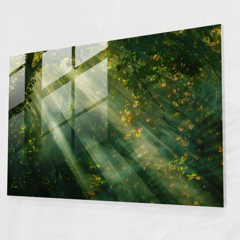 Claude Monet Glass Print Sunlight Through Trees - Claude Monet, Glass Wall Art, Glass Art, Modern Art