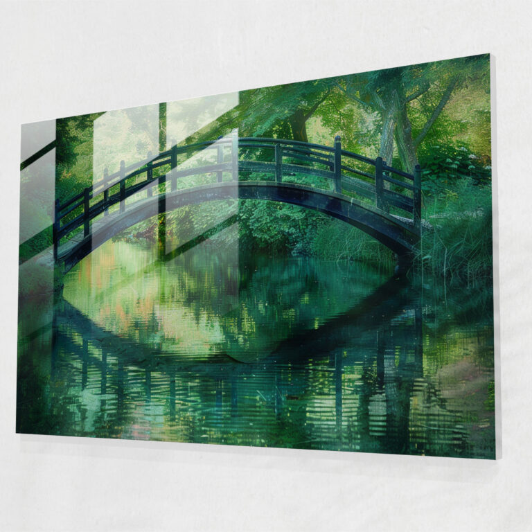 Claude Monet Glass Print Reflections On River - Claude Monet, Home Decoration, Glass Print, Glass Art