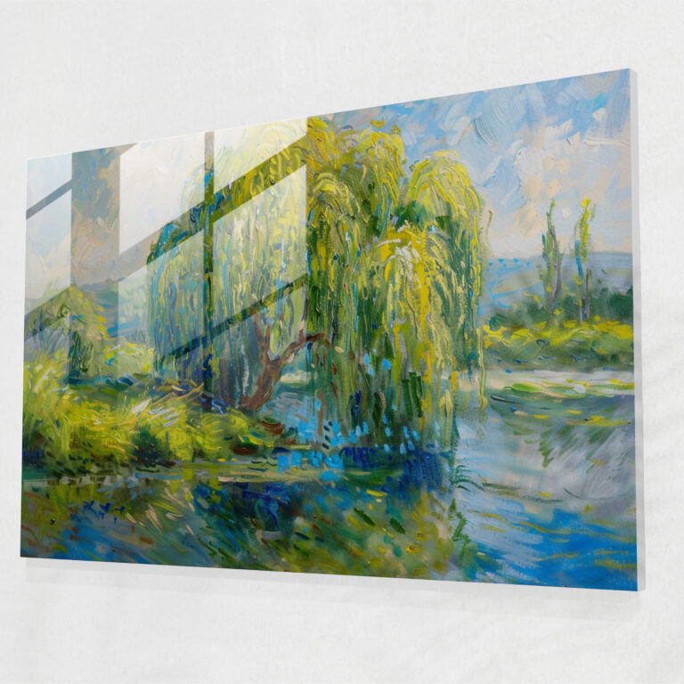 Claude Monet Glass Wall Art Serene Landscape - Claude Monet, Modern Art, Glass Wall Art, Glass Print