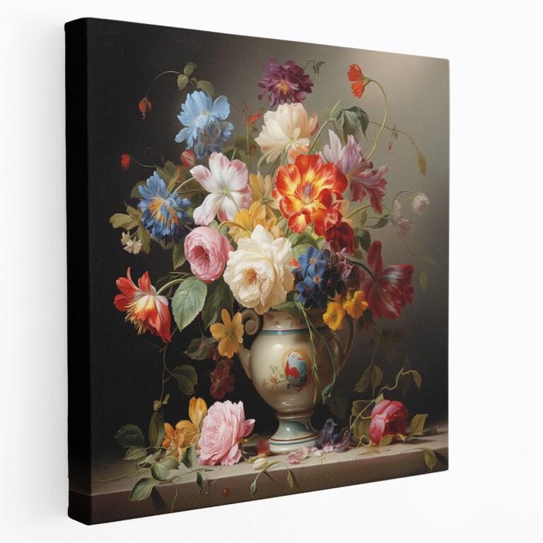 Classic Floral Still Life Canvas Print - Classic, Timeless Beauty, Canvas Wall Art, Classic
