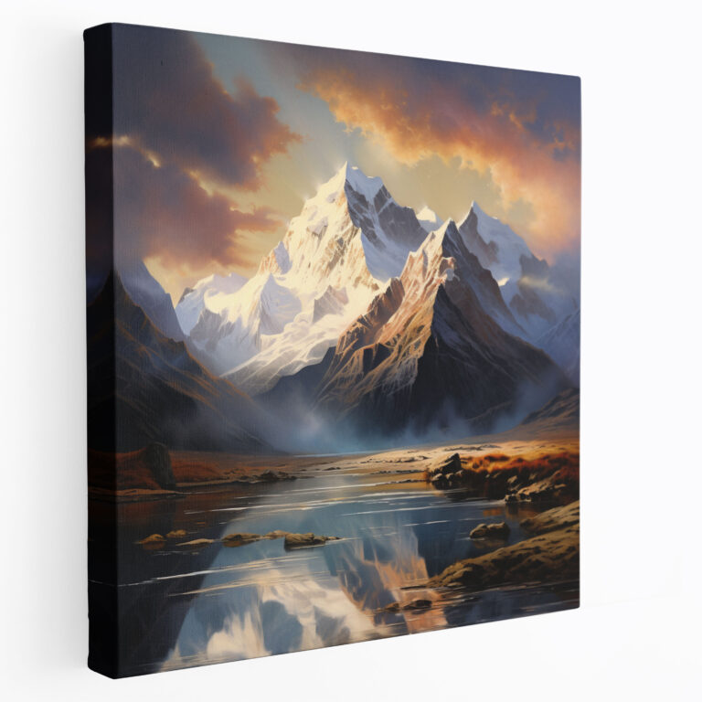 Classic Majestic Mountain Canvas Print - Classic, Majestic Mountain Range, Breathtaking View, Wall Art