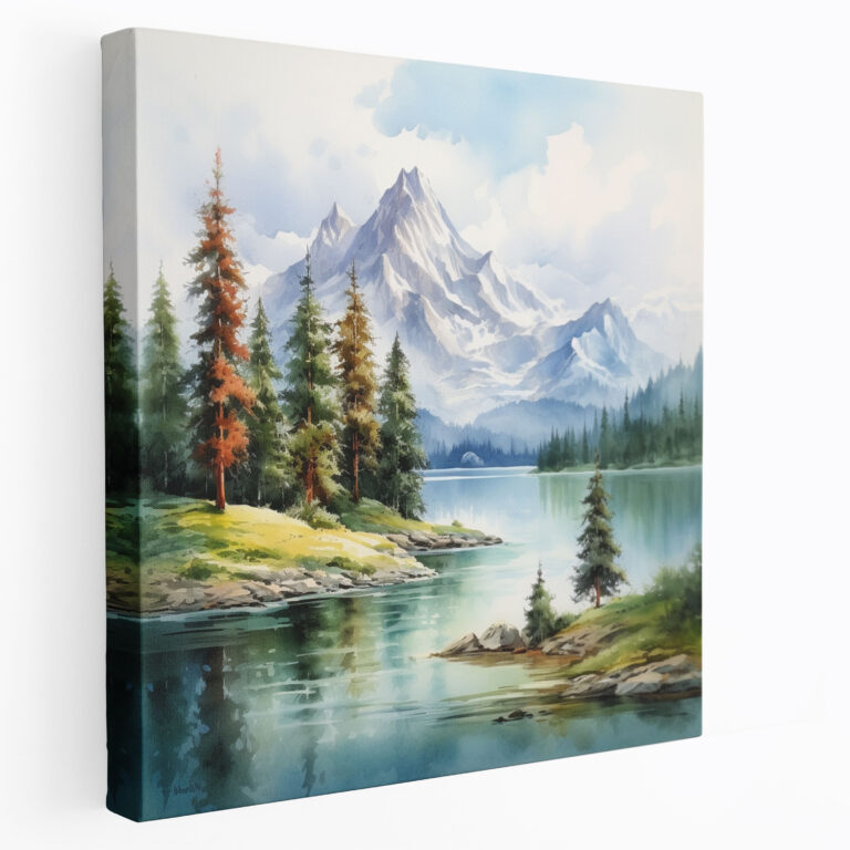 Classic Watercolor Painting Wall Decoration - Classic, Classic, Majestic Mountains, Home Decoration