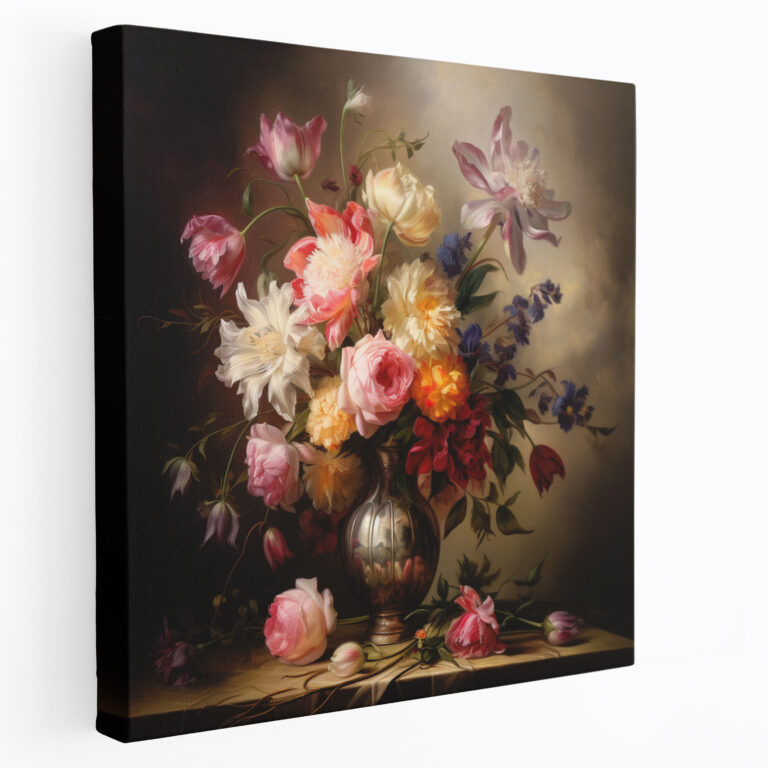 Classic Flowers Canvas Print - Classic, Oil Painting, Canvas Print, Wall Decoration