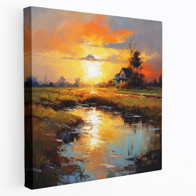 Classic Impressionist Sunrise Canvas Print - Classic, Canvas Wall Art, Peaceful, Landscape