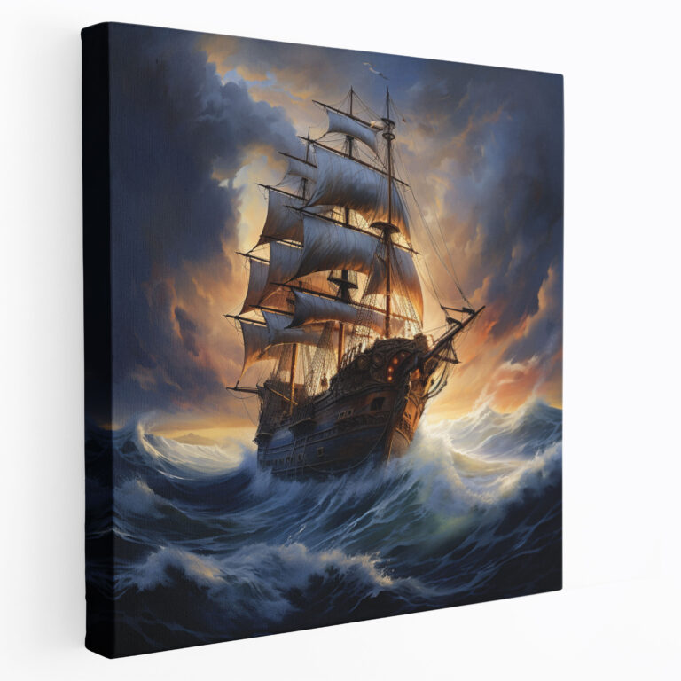 Classic Wall Art - Traditional Oil Painting Of Majestic Sailing Ship - Classic, Canvas Wall Art, Majestic Sailing Ship, Home Decoration