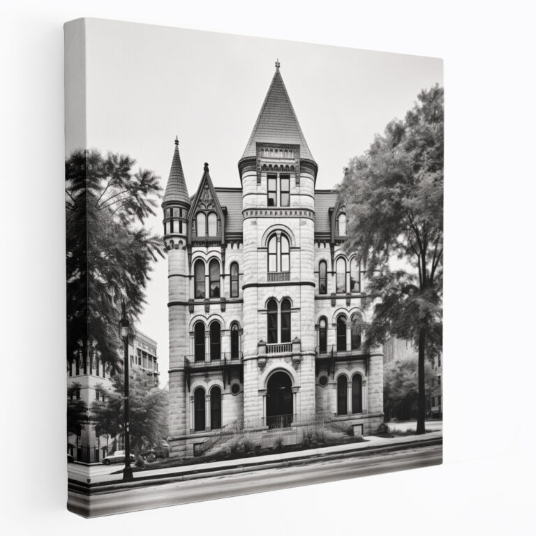 Classic Wall Art - Black And White Photograph Of Historic Building - Classic, Canvas Wall Art, Wall Art, Wall Decoration