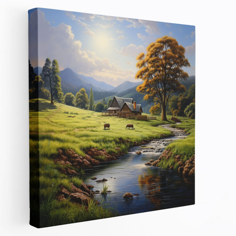 Classic Landscape Canvas Print - Peaceful Countryside Scene - Classic, Home Decoration, Natural, Canvas