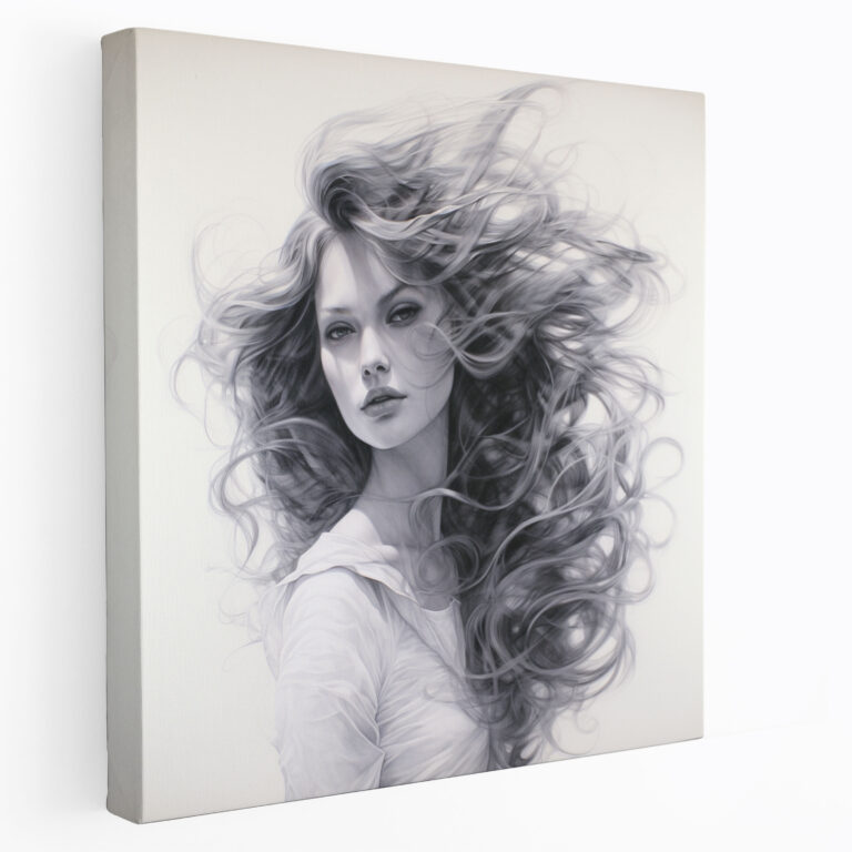 Classic Canvas Print - Mysterious Woman - Classic, Classic, Sketch Drawing, Canvas