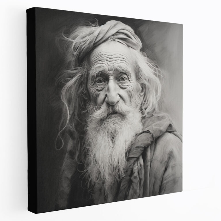 Classic Canvas Print - Old Wise Man - Classic, Canvas Wall Art, Charcoal Sketch, Classic