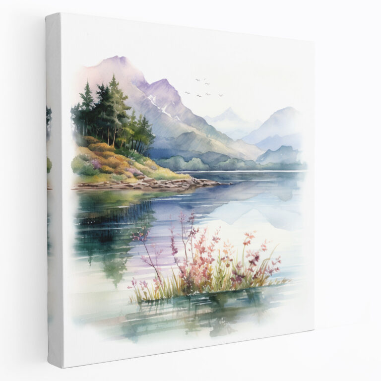 Serene Classic Landscape Canvas Print - Classic, Mountains, Wall Art, Canvas