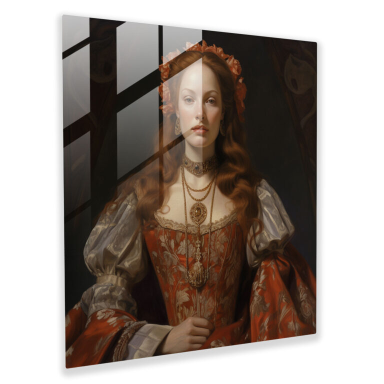 Classic Regal Glass Print - Classic, Glass Print, Noblewoman, Glass Wall Art