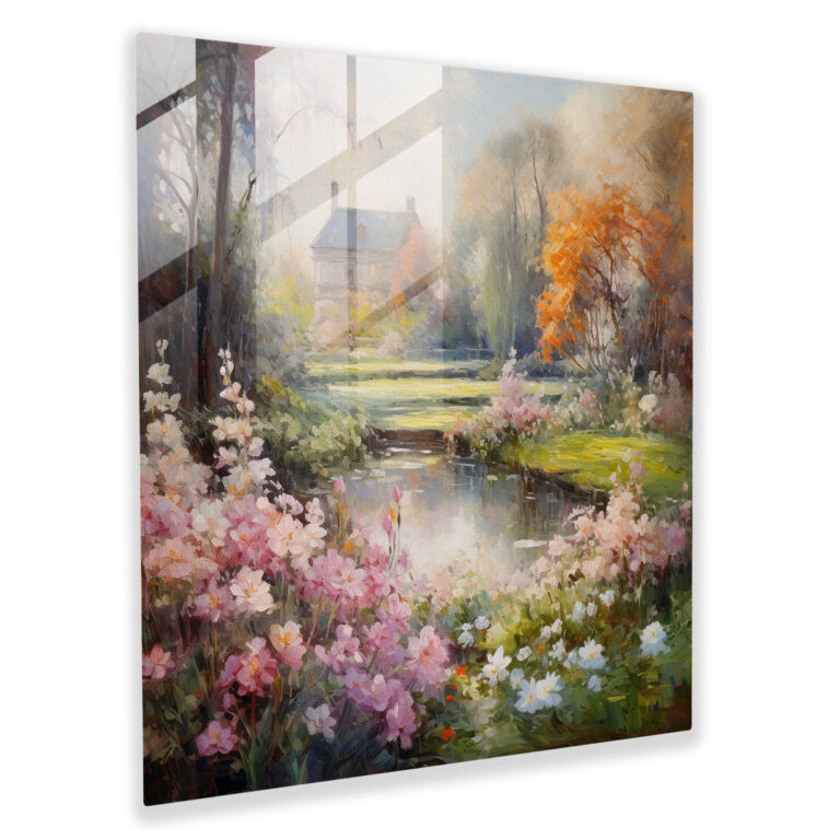 Classic Garden Glass Print - Classic, Home Decoration, Timeless Allure, Classic Impressionist Painting