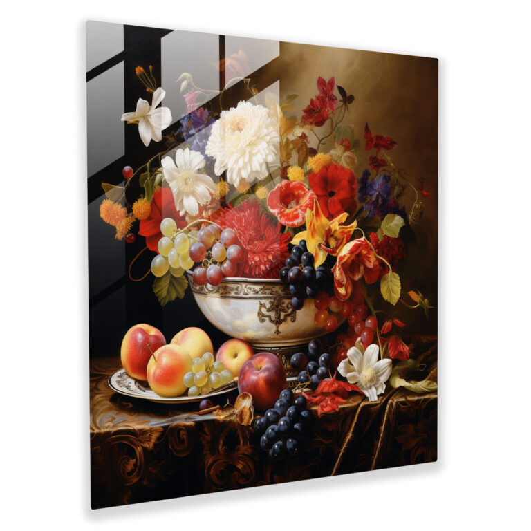 Classic Still Life Glass Print - Classic, Modern Art, Classic, Flowers