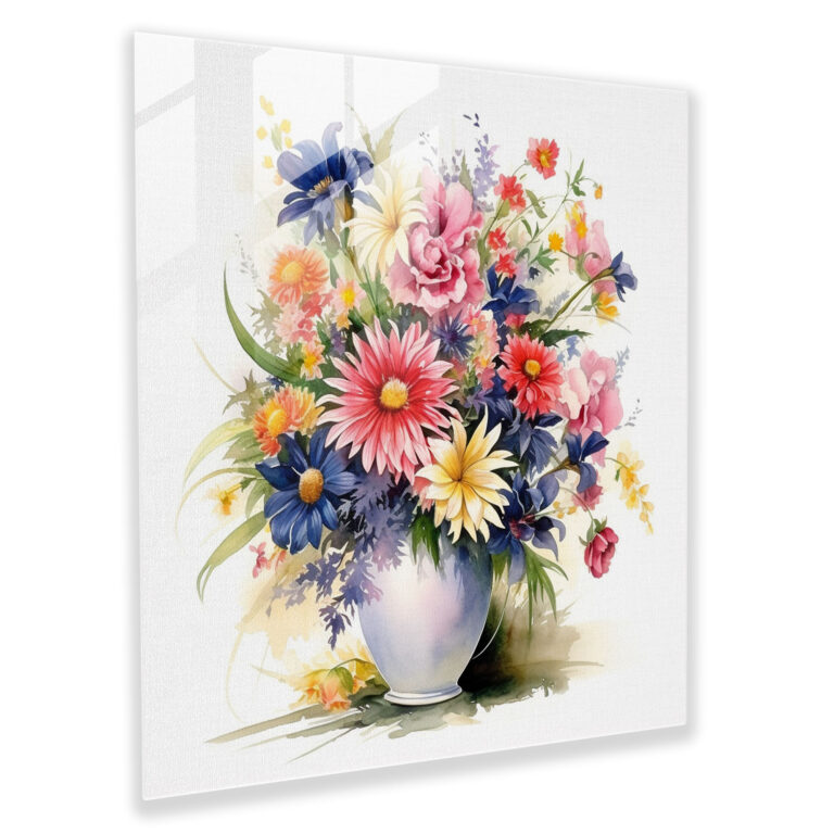 Classic Floral Glass Print - Classic, Glass Wall Art, Wall Decoration, Classic