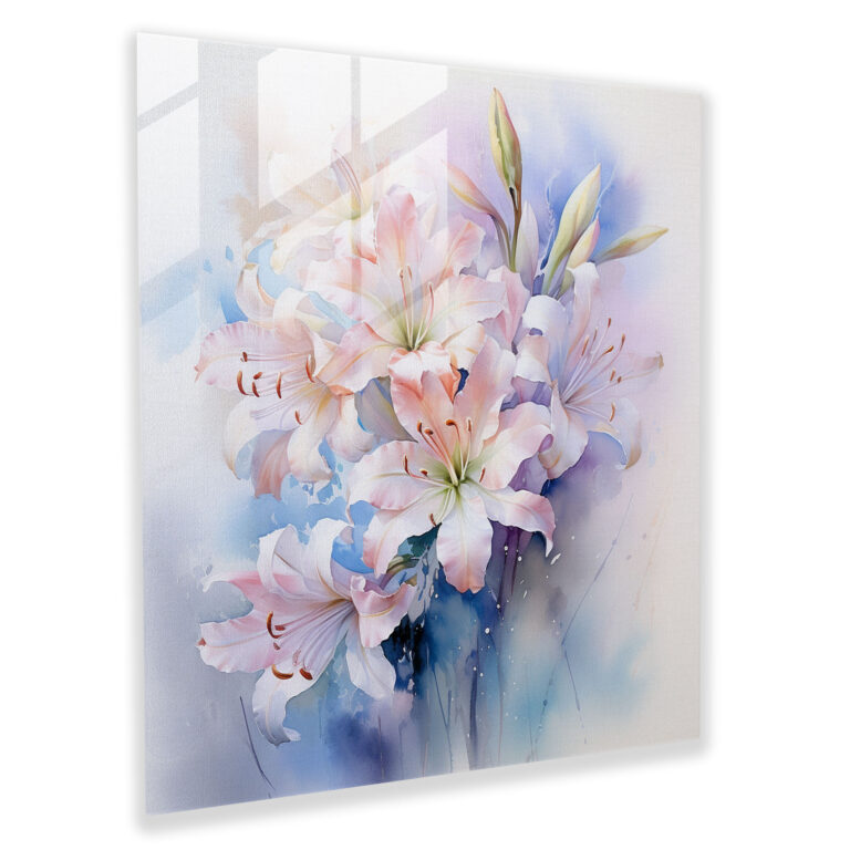 Tranquil Blooms Glass Print - Classic, Tranquility, Glass Art, Home Decoration