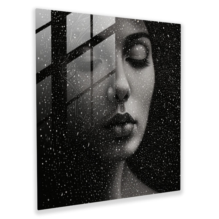Mesmerizing Pointillism Glass Print - Classic, Wall Decoration, Mesmerizing Pointillism Glass Print, Modern Art