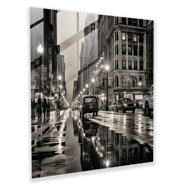 Classic Urban Landmark Glass Print - Classic, Modern Art, Black And White Photograph, Classic