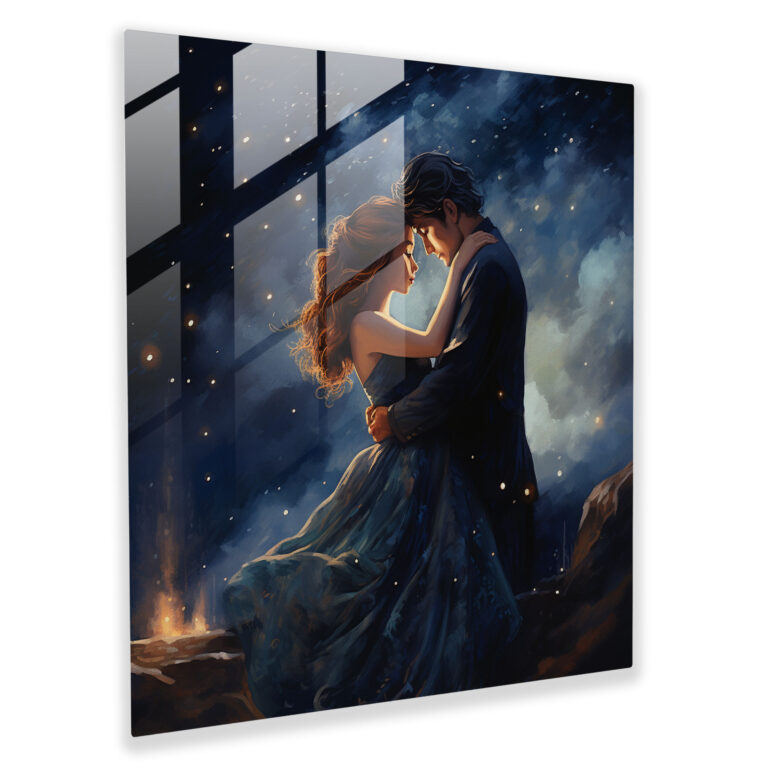 Classic Romantic Glass Print - Classic, Lovers, Glass Wall Art, Home Decoration
