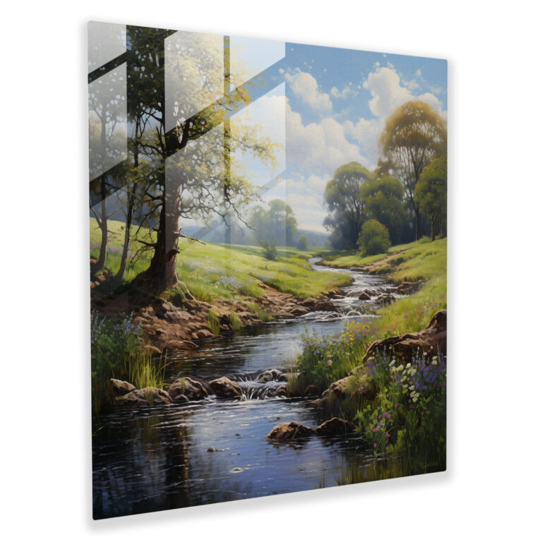 Classic Landscape Glass Print - Classic, Oil Painting, Glass Art, Glass Wall Art