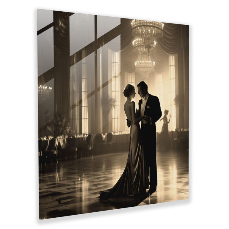 Classic Ballroom Glass Print - Classic, Vintage Photograph, Classic, Glass Wall Art