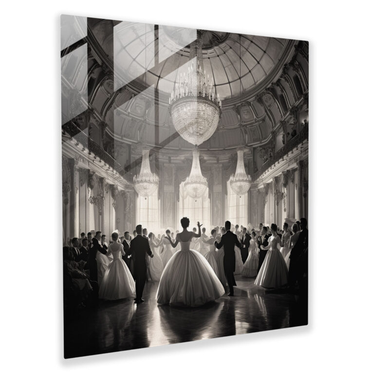 Classic Ballroom Glass Print - Classic, Glass Wall Art, Wall Decoration, Timeless Beauty