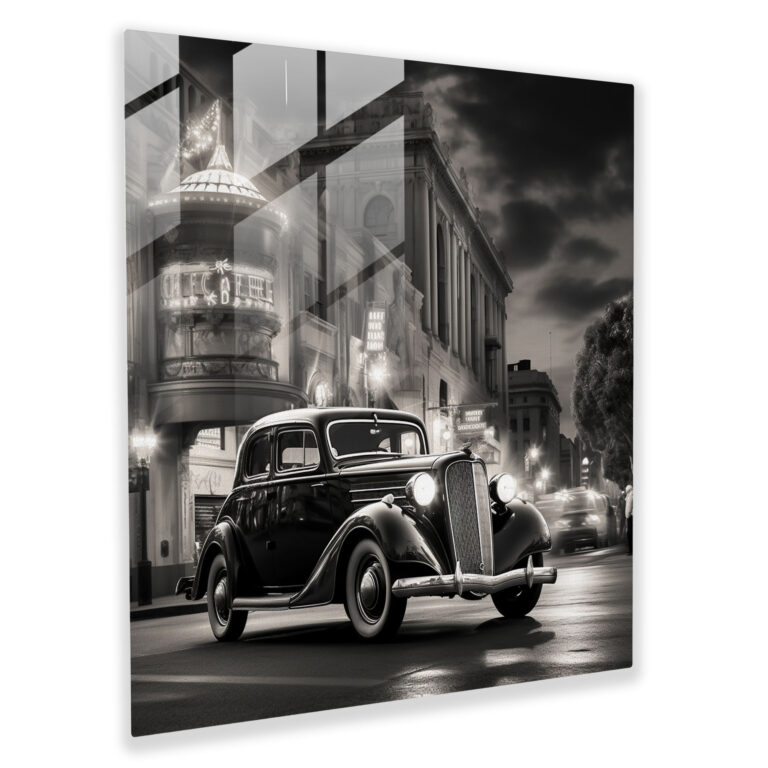 Classic Car Glass Print - Classic, Nostalgia, Glass Print, Wall Decoration