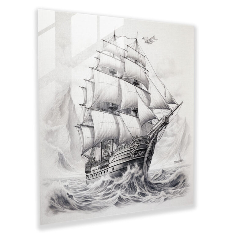 Classic Sailing Ship Glass Print - Classic, Exploration, Love For The Sea, Home Decoration