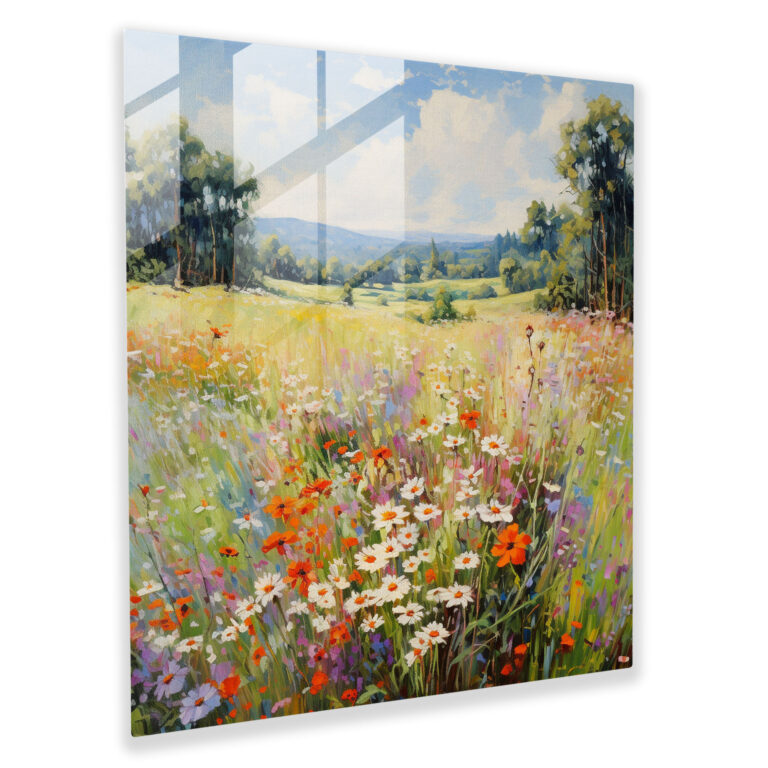 Classic Impressionist Meadow Glass Print - Classic, Glass Art, Glass Print, Modern Art