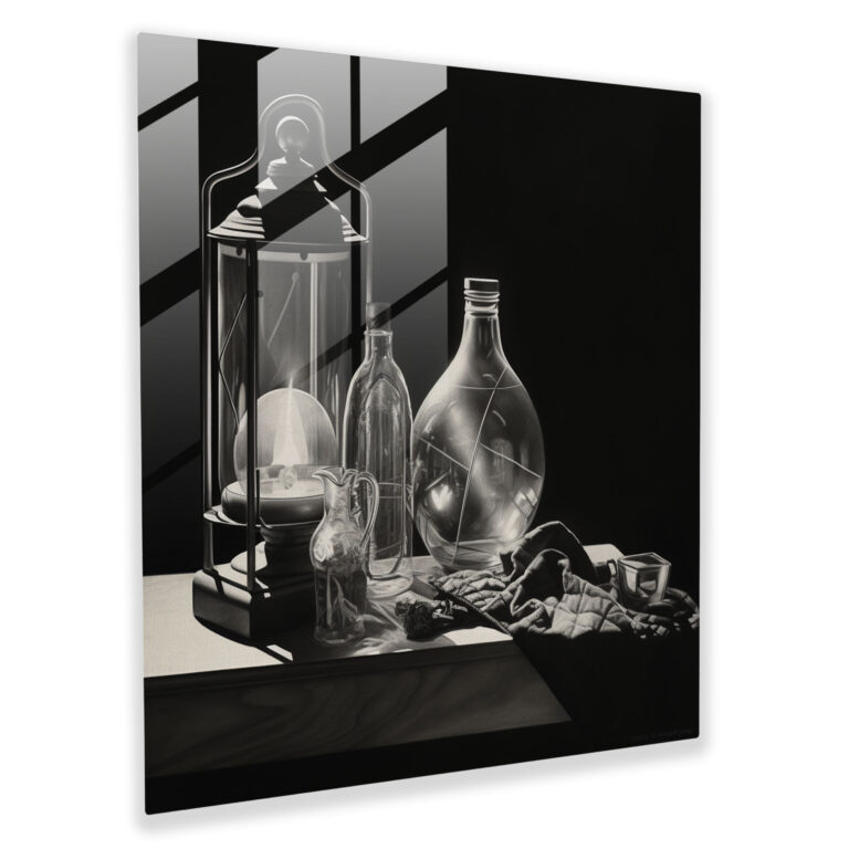 Classic Charcoal Still Life Glass Print - Classic, Still Life, Classic, Wall Decoration