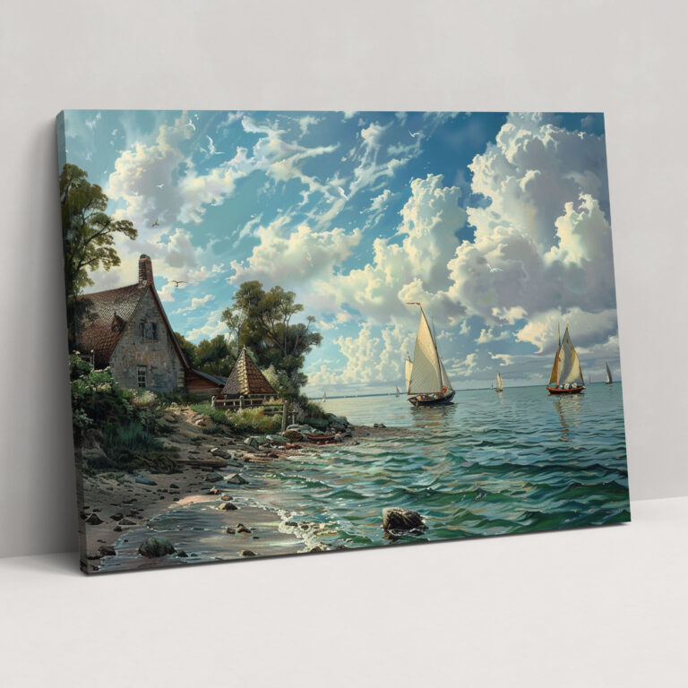 Seaside Sailboats Wall Art - Claude Monet, Canvas Wall Art, Claude Monet Style, Wall Art
