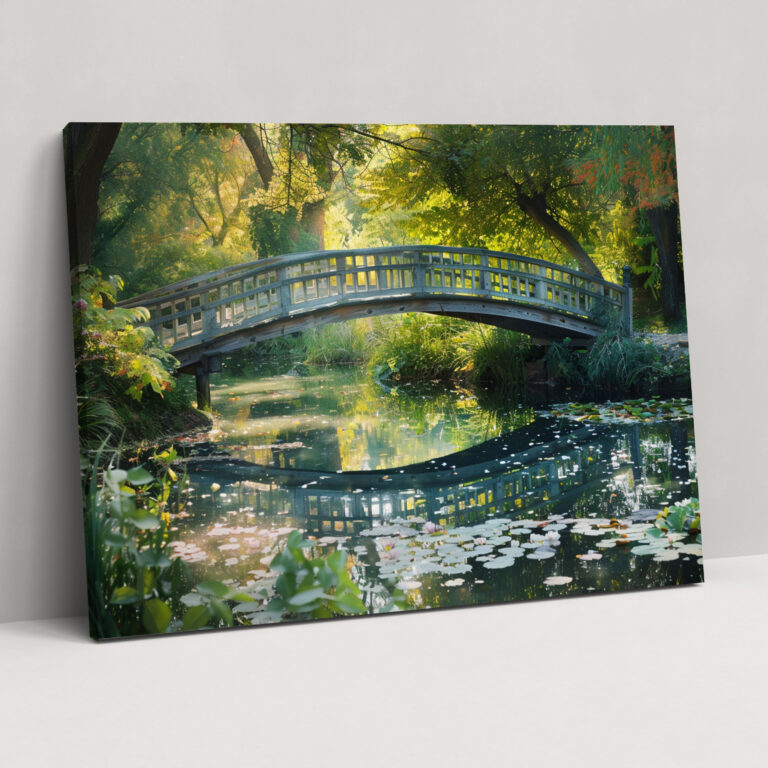 Serene Bridge Claude Monet Style Canvas Print - Claude Monet, Canvas Print, Wall Decoration, Canvas