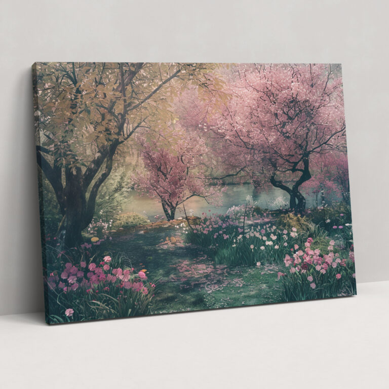 Cherry Trees Claude Monet Style Wall Decoration - Claude Monet, Home Decoration, Wall Decoration, Canvas Wall Art